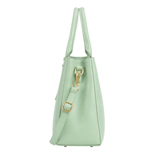 Velorma Elegant Mint Green Structured Tote Handbag with Shoulder Strap