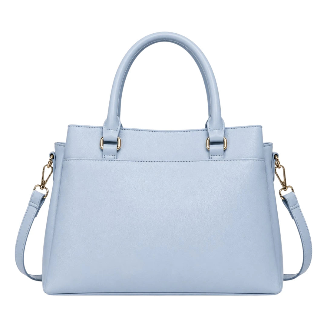 Velorma Sky Blue Elegant Structured Handbag  Premium Lightweight Shoulder Tote for Women